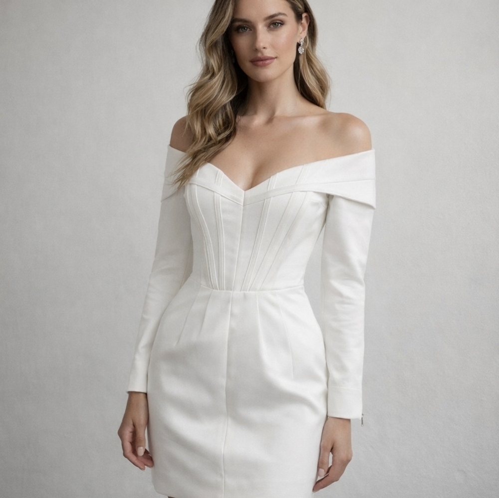 Elegant White Off-Shoulder Dress